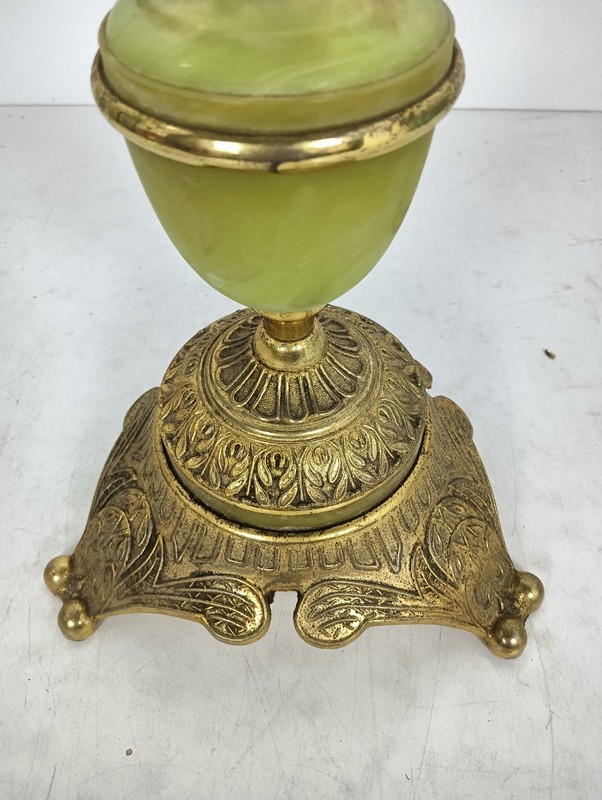 side occasional table ornate brass faux marble pedestal plant stand Hollywood re gallery