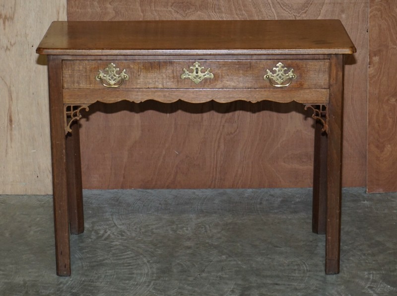 ANTIQUE GEORGE III SIDE TABLE CIRCA 1760 VERY HEAVY MAHOGANY CHIPPENDALE CARVED gallery