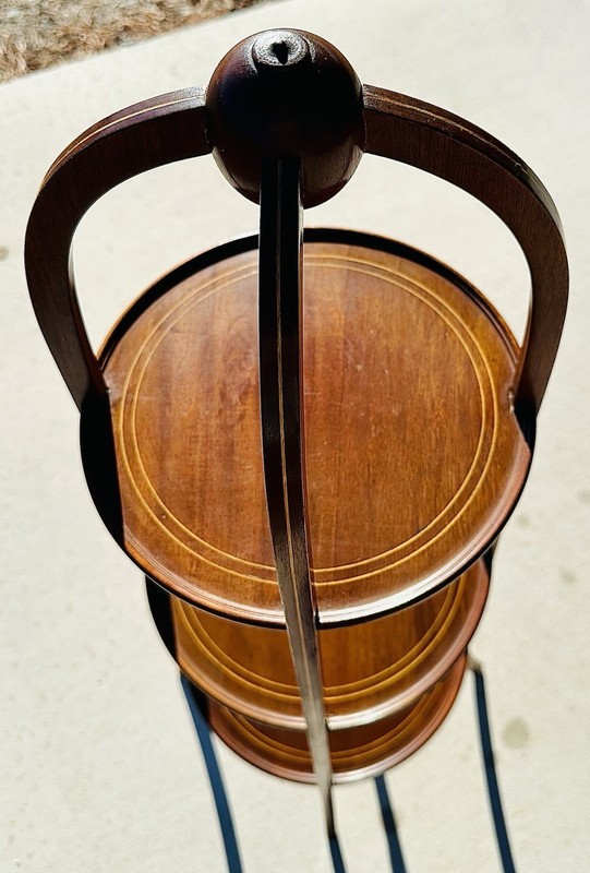 ANTIQUE ENGLISH 3 TIER Pastry Tea Dumbwaiter DESSERT DISPLAY TABLE gallery