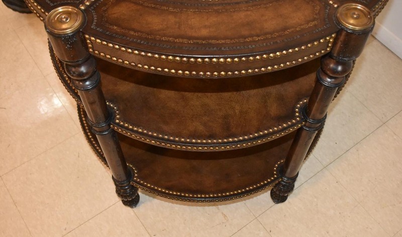 Maitland Smith 3-Tier Leather Top Table gallery