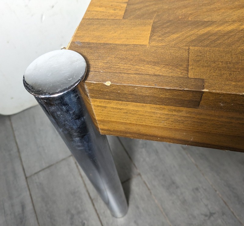 Vintage Mid Century Modern Chrome Legs End Table Milo Baughman Style M23 gallery