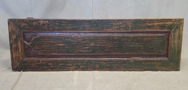 Vintage Teak Coffee Table Made From an Old Reclaimed Door With Green Paint gallery