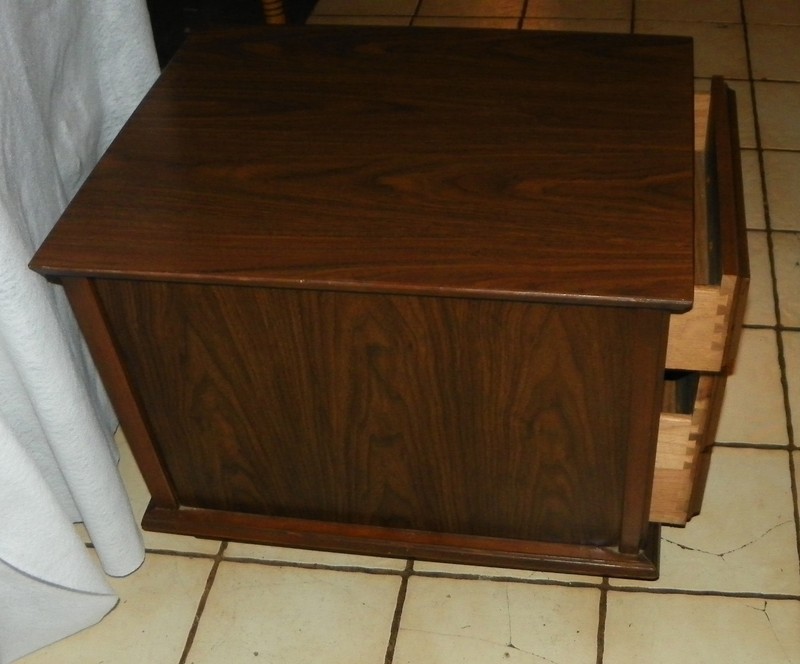Mid Century Walnut Formica Top Nightstand by Mersman (NS19) gallery