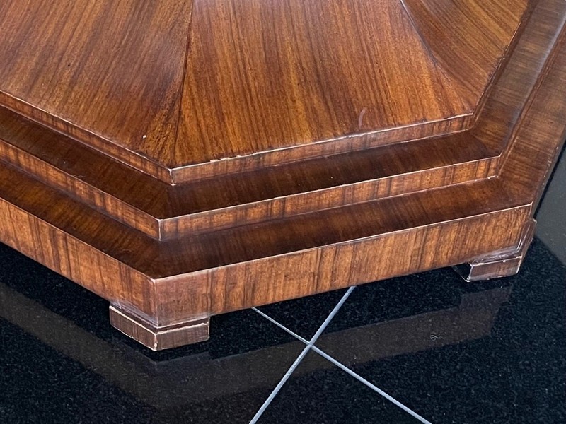 Vintage Walnut Round Pedestal Center Hall Table gallery