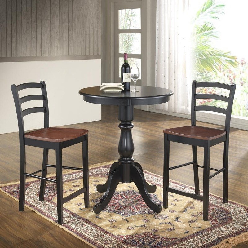 Fairview 30" Round Pedestal Bar Table - Antique Black gallery