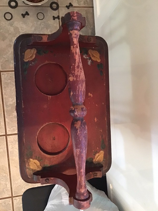 Vintage Smokers Table With Drawer, Hand Painted gallery