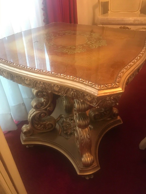 Vintage Gold Ornate End Table by Union City Mirror and Table Company 