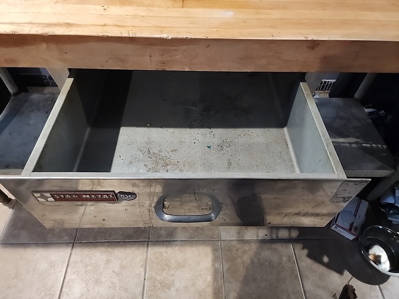 Vtg Industrial Chef Butcher Block Island Stainless WorkStation Table 72x241/4x3. gallery