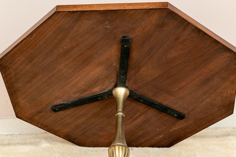 Early 20th Century Finely Figured Parquetry Octagonal Top Tripod Side Table gallery
