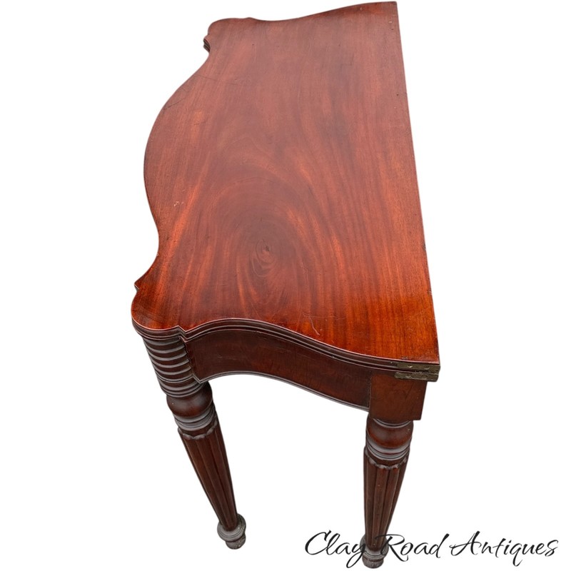 Antique mahogany Boston console card game table original finish federal 1820 gallery
