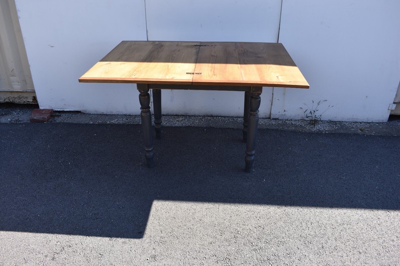 Antique Painted Pine and Oak Swivel-Top Table gallery
