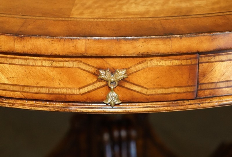 VINTAGE CELTIC DESIGN BURR OAK & WALNUT DINING OCCASIONAL GAMES TABLE & CHAIRS gallery