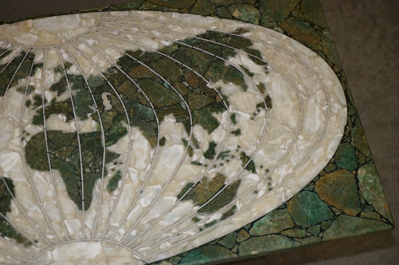 MID CENTURY MODERN 1950'S ITALIAN MARBLE & ONYX WORLD MAP COFFEE COCKTAIL TABLE gallery