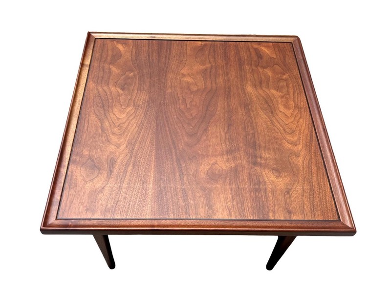 Kipp Stewart Drexel Mid-Century Modern Walnut & Cane Coffee Table gallery