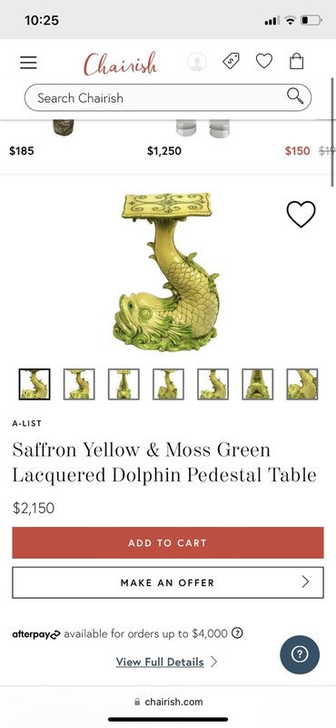 Majolica Dolphin Garden Seat Side Table Plant Stand Circa Mid Century Italy -Koi gallery