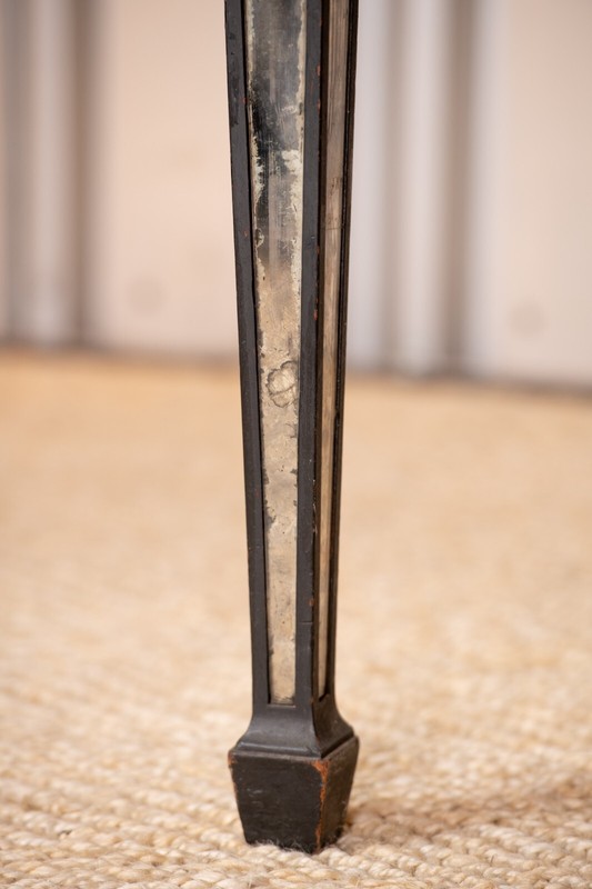 Antique Empire Style Black Lacquer Mirror Table – Original Patina, One of a Kind gallery