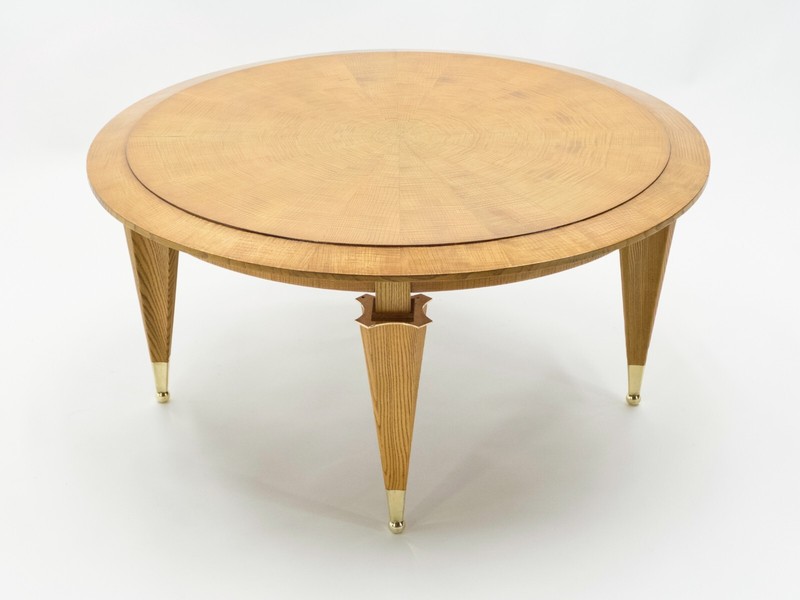 André Arbus ash wood neoclassical coffee table 1940s