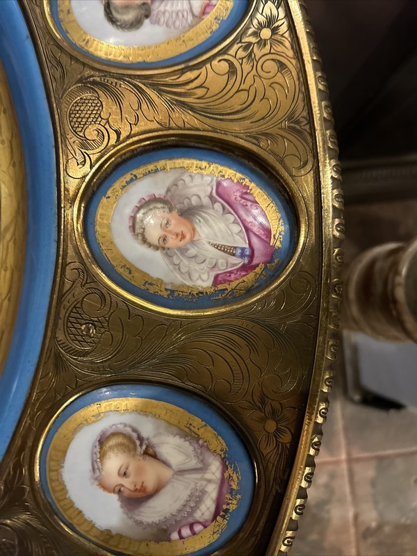 Louis XVI Style Guerdion with sevres style plaques porcelain circa 1880 gallery