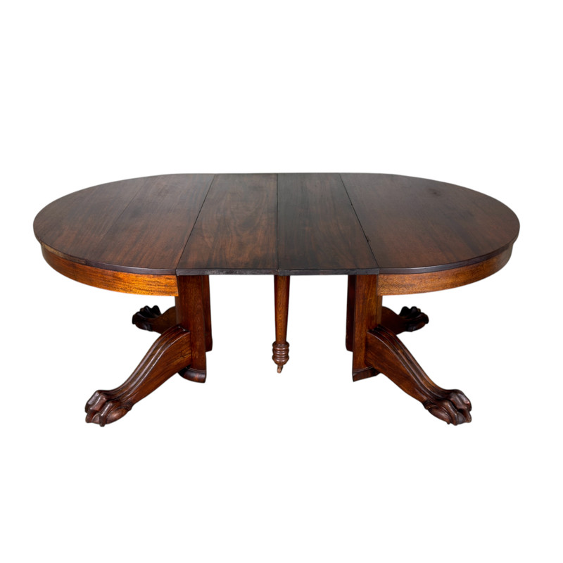 Antique Mahogany Ball & Claw Round Dining Table – 2 Leaves - c.1890s #22572 gallery
