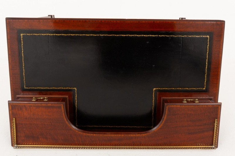 Sheraton Revival Desk Inlay Writing Table 1890 gallery