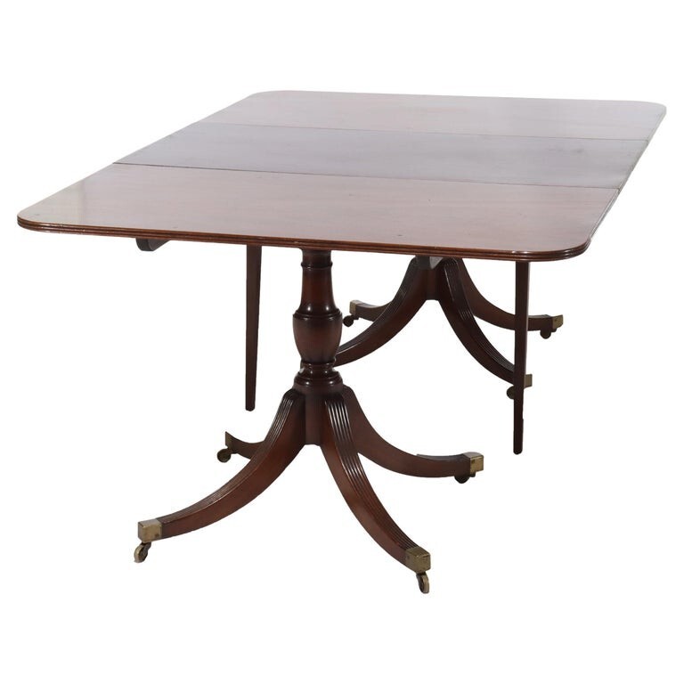 Antique Duncan & Phyfe Style George III Mahogany Banquet Table C1820