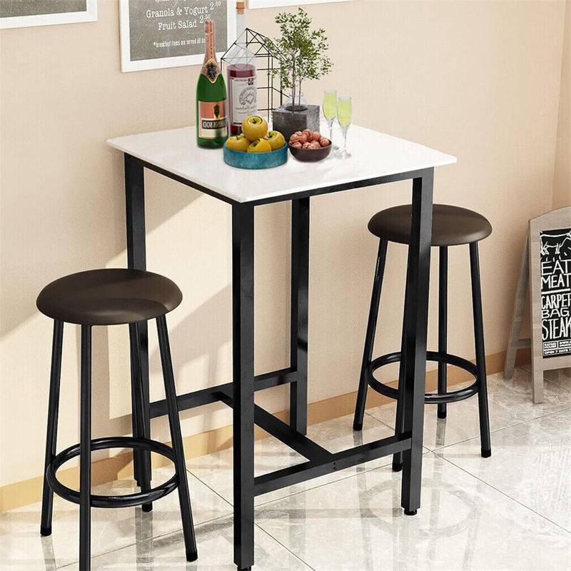 Real Marble Bar Table Breakfast Kitchen Dining Room Furniture Modern Tall Square gallery
