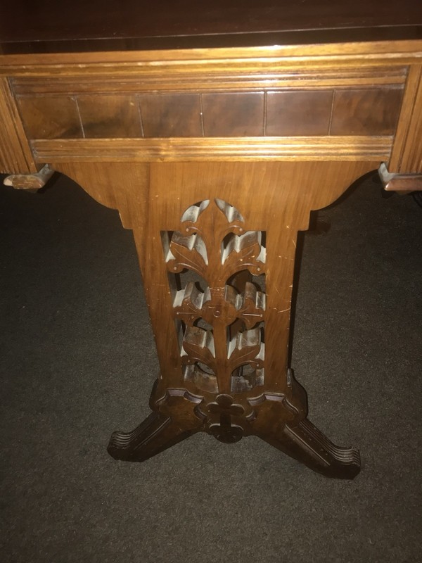 Antique Leather Top Game Table gallery