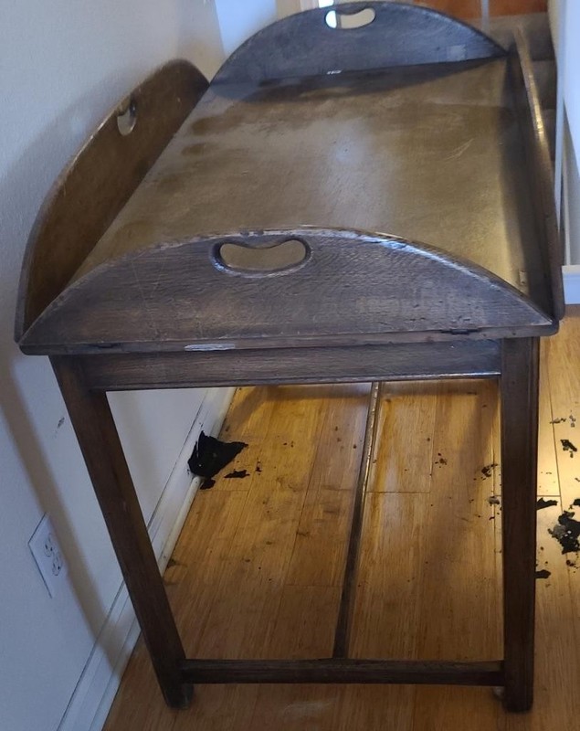 Antique Mahogany Butler’s Tray Table – Fixed Base – GDC – USEFUL and STYLISH gallery