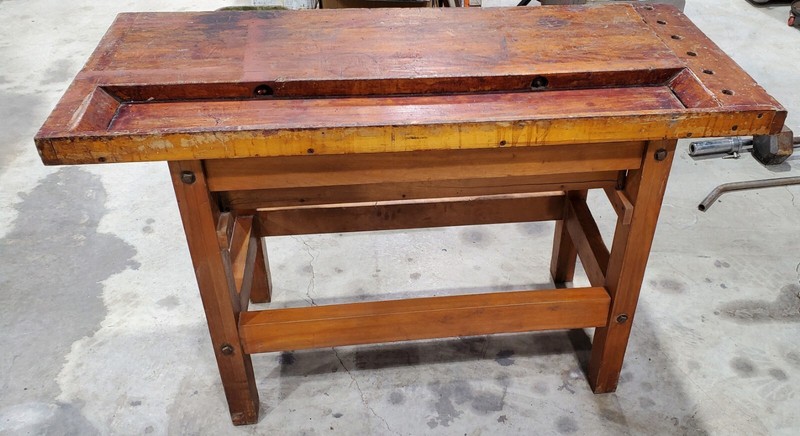 Vintage Antique Carpenter's Work Bench, Table or Kitchen Island gallery