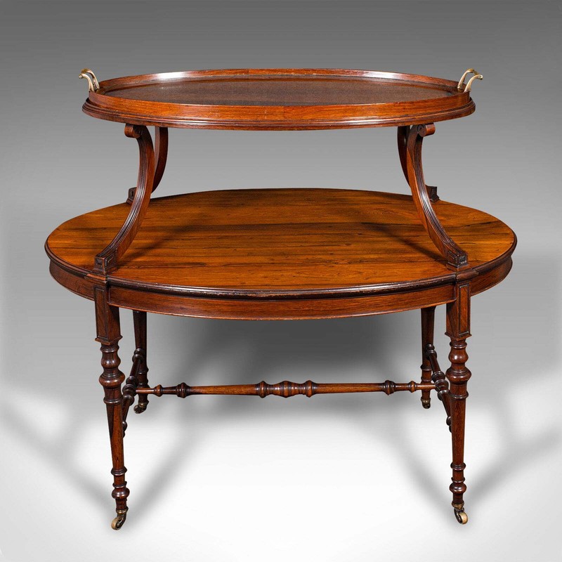 Antique Display Serving Table, English, Two Tier, Butler's Buffet Stand, Regency gallery