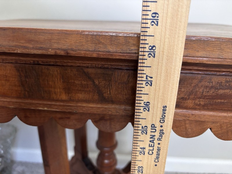 Antique Eastlake Parlor/Side/End Table 28" Tall Solid Wood Hand Carved. W23 L22 gallery