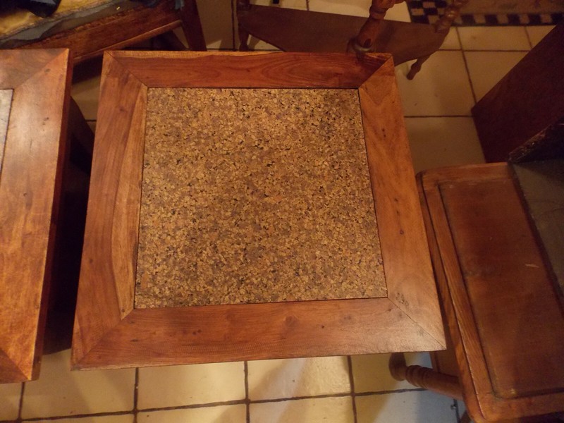 Teak Sausage Granite Top End Table / (1 Table) (ET87) gallery