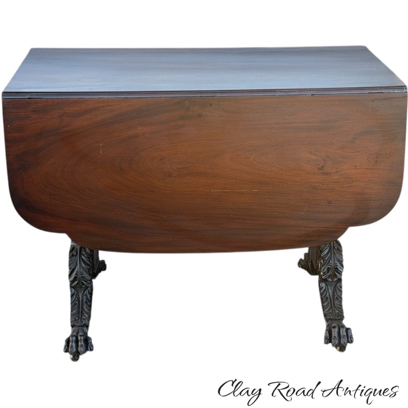Antique Classical Paw ft empire breakfast dining table NY 1820 Mahogany Phyfe gallery