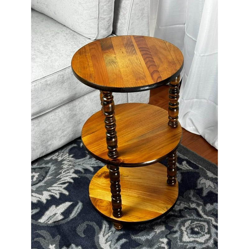 Solid Wood 3-Tier Accent Table – Cottage / Traditional Style Free Local Delivery gallery