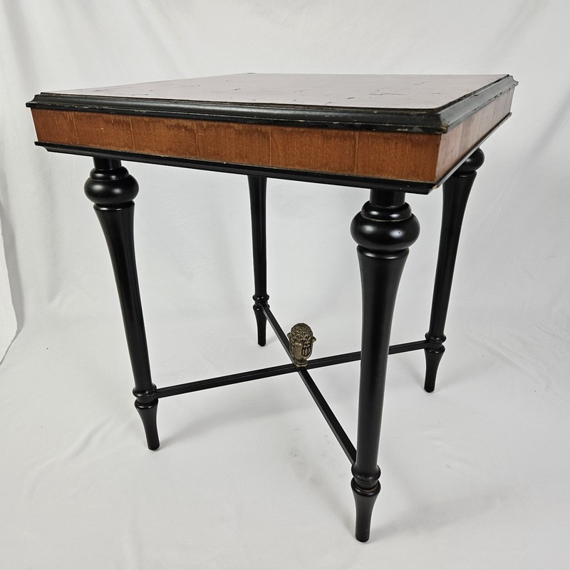 Vintage Bombay Regency Style End Table Two Tone Ebonized gallery