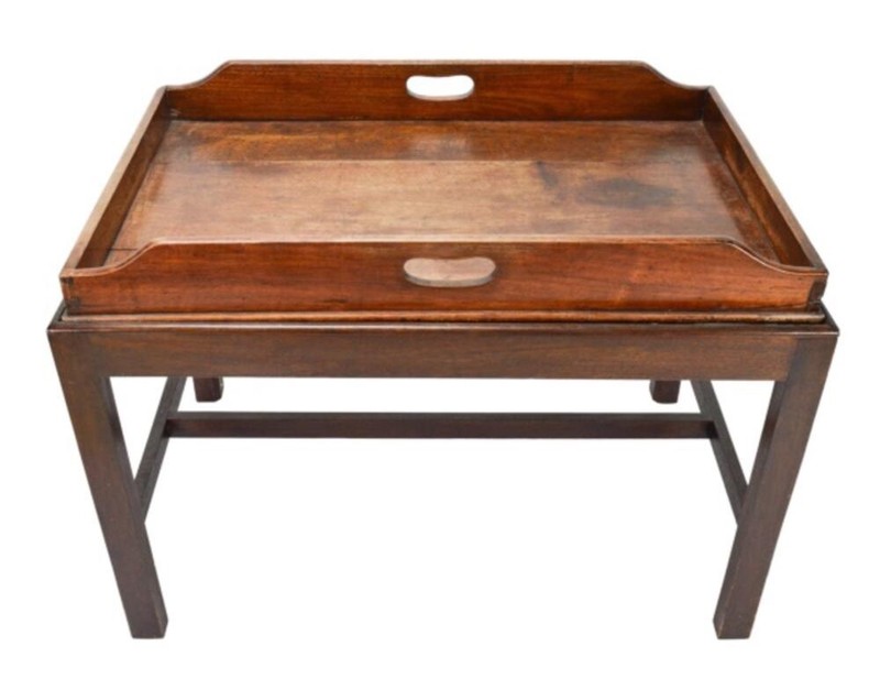 Antique English Mahogany Butler’s Tray Top Table