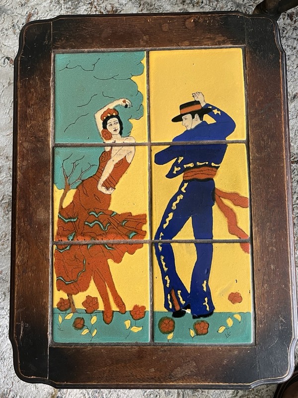 1920’s Taylor Tilery - Flamenco Dancers Tile Table, rare antique gallery