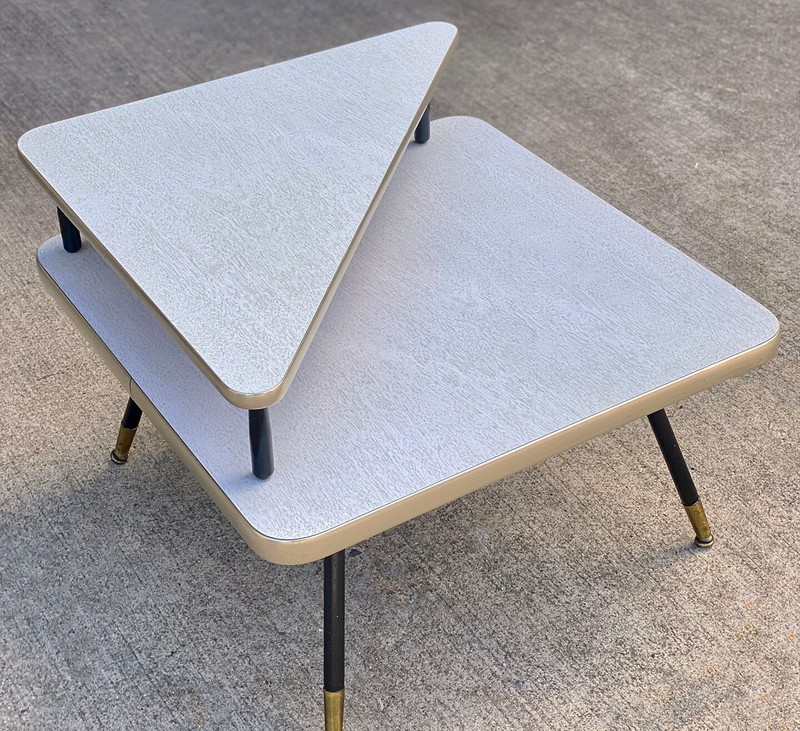 Mid-Century Modern Atomic Blonde 2-Tier End Table gallery