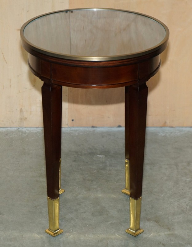 RRP £6850 EXQUISITE PAIR OF BRASS & MASSCAR EBONY DECCA HOME SIDE LAMP TABLES gallery
