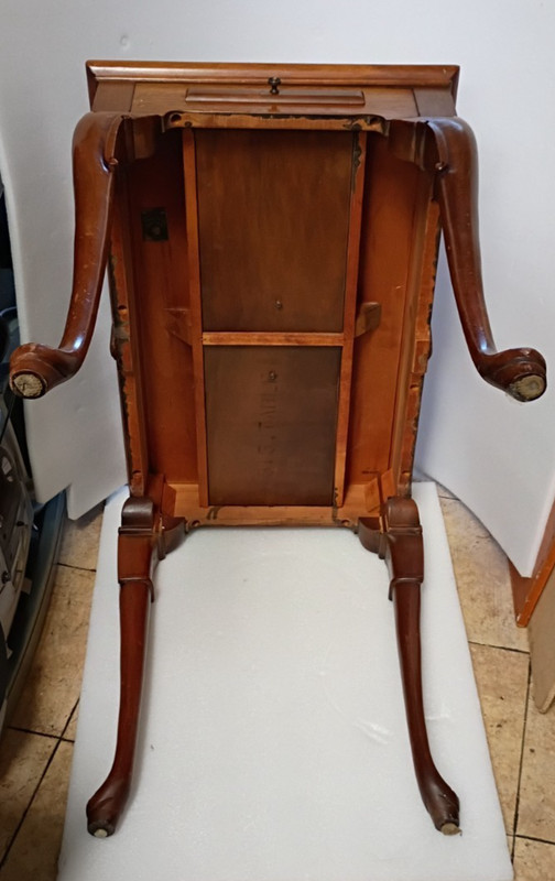 Hickory Chair Co. Queen Anne Style Tea Table with 2 pullout trays. NEEDS RESTOR gallery