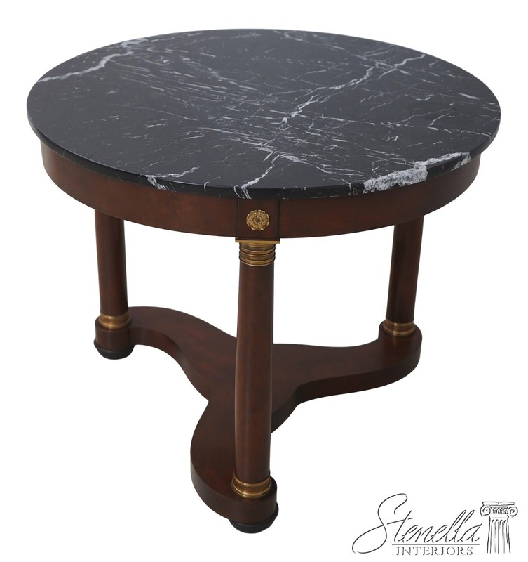 69513: BAKER Round Marble Top French Empire Center Table