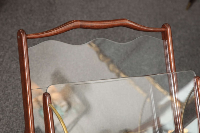 Glass and Walnut Magazine Cart by Cesare Lacca, Italy, 1955 gallery