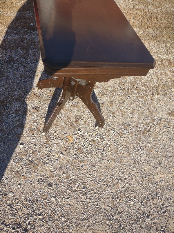 Antique Eastlake Victorian Side Table With Rollers gallery