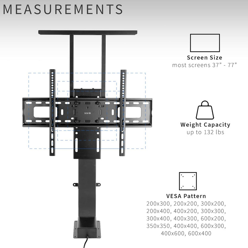 Motorized TV Stand for 37 to 77 Inch Screens, Vertical Lift Television Stand wit gallery