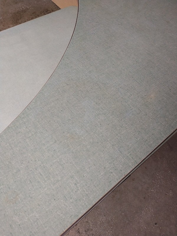 Vintage Blue Green Mid Century Modern Formica 2 Tier Boomerang Atomic end table gallery