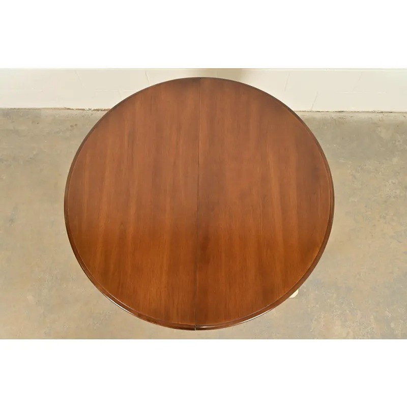 Drexel French Provincial Louis XV Walnut and Cream Lacquered Dining Table, 1962 gallery