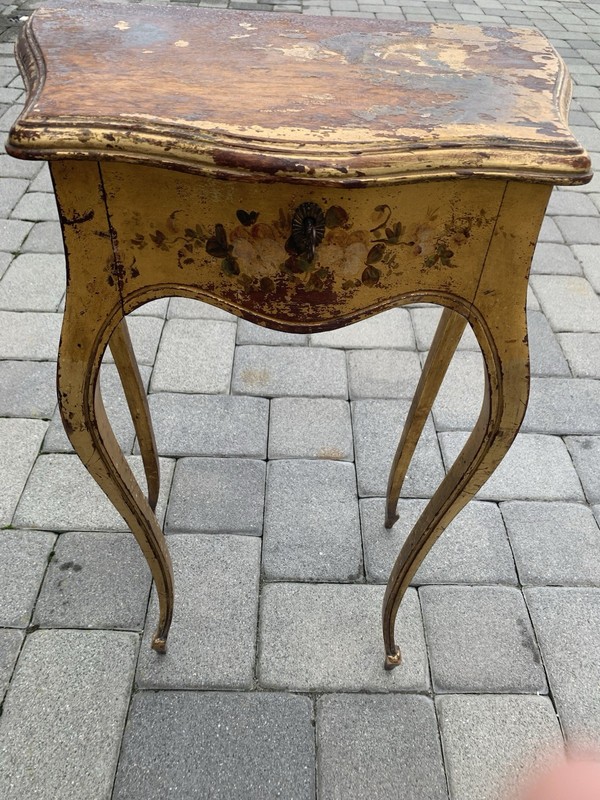 Antique Vernis Martin Style Hand Painted Side/Jewelry Storage Table gallery