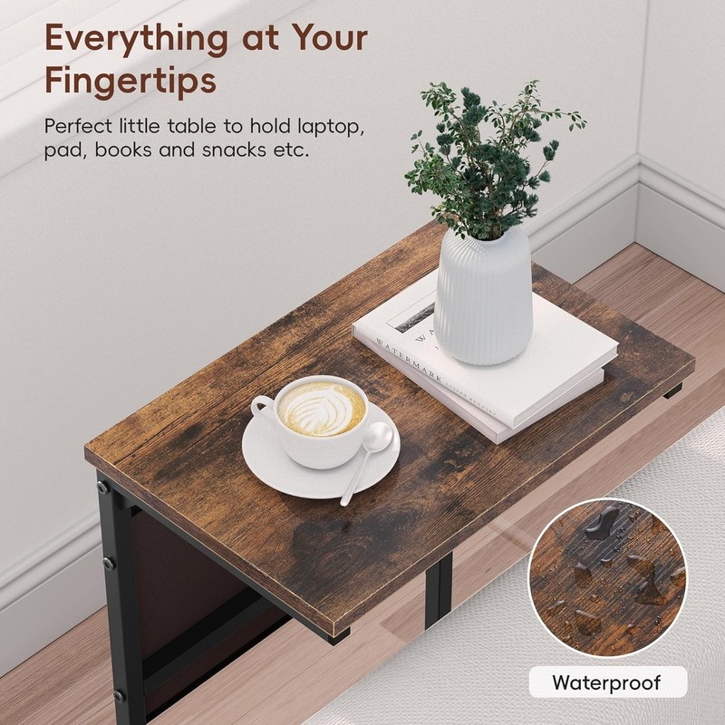 Vagusicc C Shaped End Table, 28'' Tall Side Table for Couch, Small Couch Side Ta gallery