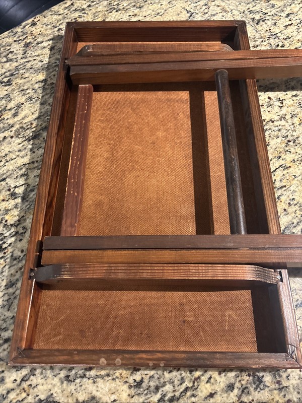Vintage Wooden Folding Card Table Country Lane Stamp gallery