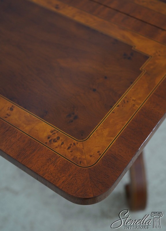 63861EC: JOHN WIDDICOMB Burl Walnut Neoclassical Drop Leaf Table gallery